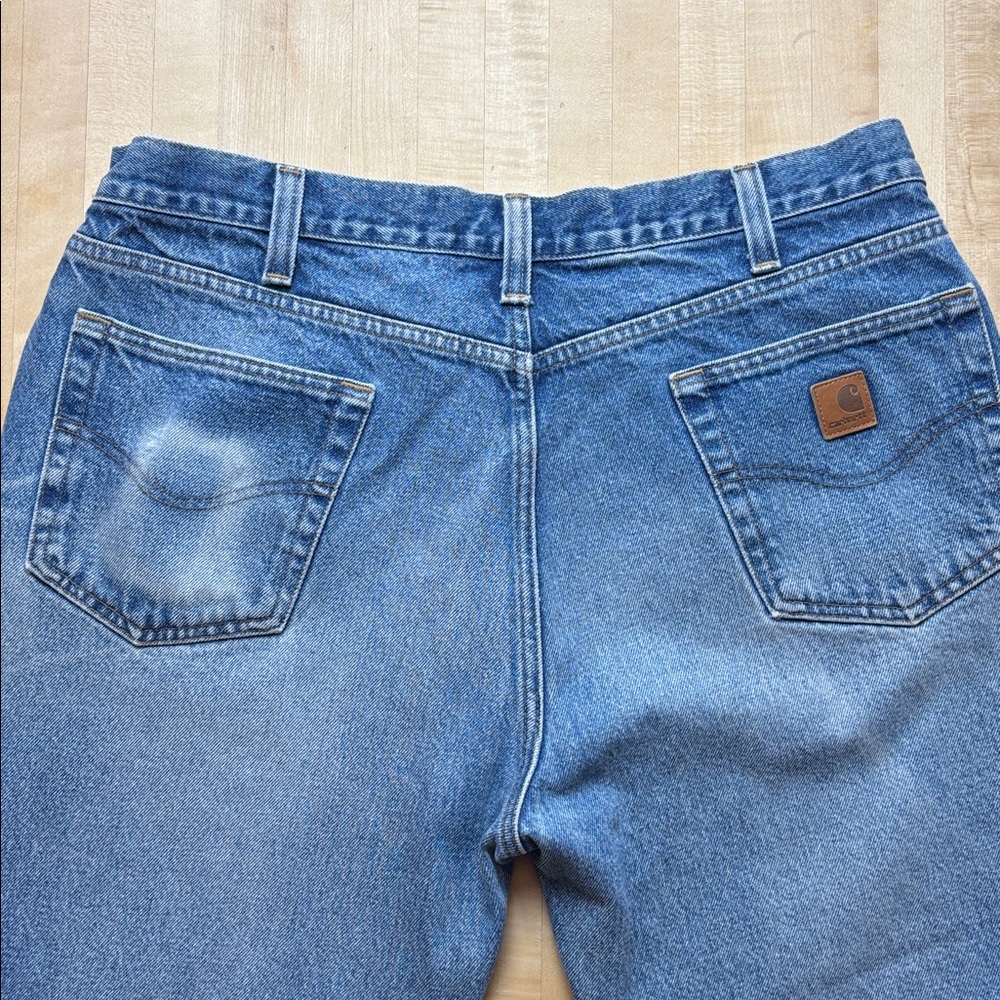 Carharrt Jeans Men’s 38x30 Blue Relaxed Fit Distressed Denim Worn Workwear